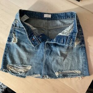 MOTHER vagabond distressed mini skirt - 24